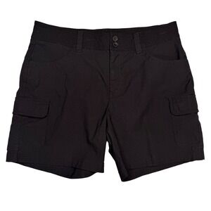 Eddie Bauer Cargo Shorts Womens Sz 12 Gorpcore Athletic Black Outdoor Utility